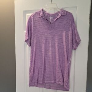 BKE Lavender Striped Polo Shirt